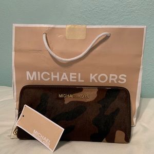 Michael Kors Camouflage Calf Hair Wallet Brand New